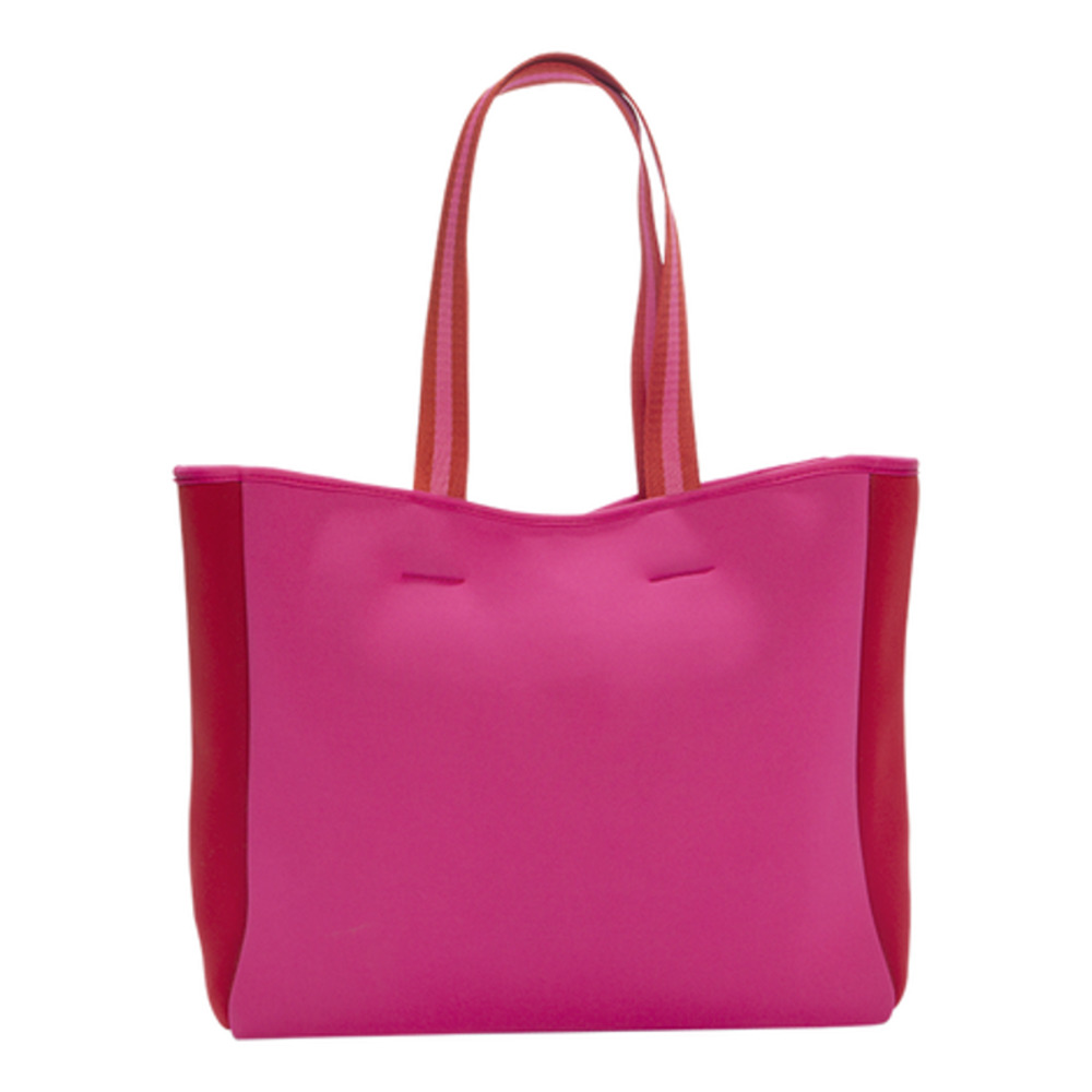 SUMMERSALT Neoprene Beach Tote in Pink/Red